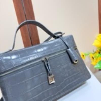 wholesale quality loro piana extra bag l27 alligator crystal grey silver hardware